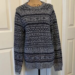 Haggar Clothing Men’s Fair Isle Nordic cotton marled knit crew neck sweater S